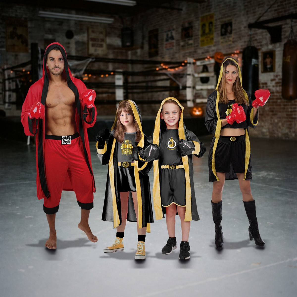 Boxing family in LOLA STARS costumes. Each costume sold separately.