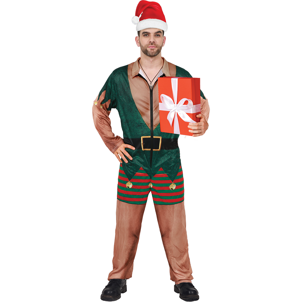 Jolly Christmas Elf Men Costume Perfect for Holiday Celebrations & Parties
