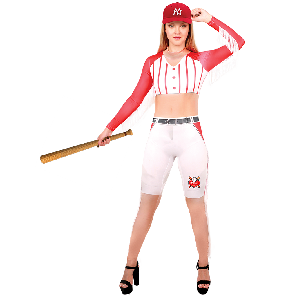 Red Baseball Player Costume Bold & Sporty Red Uniforms