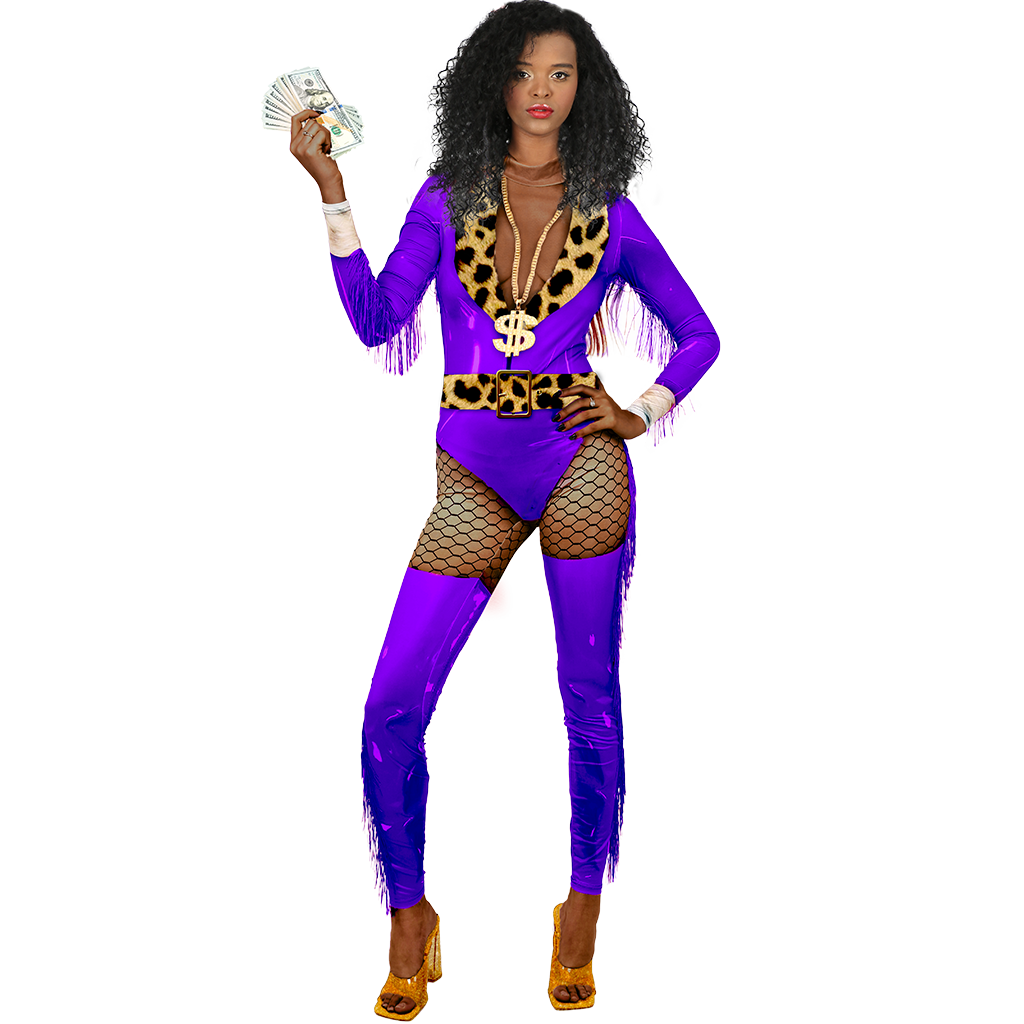 EBONY RICH GIRL IN PURPLE Glamour and Style