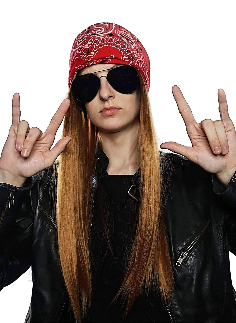 90s Rocker Wig With Bandana & Sunglasses costume wig, photo 1 of 3