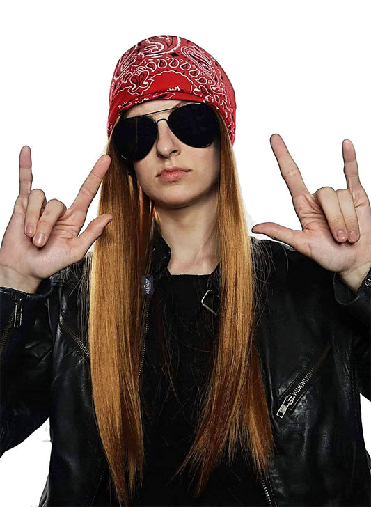 90s Rocker Wig With Bandana & Sunglasses costume wig, photo 1 of 3