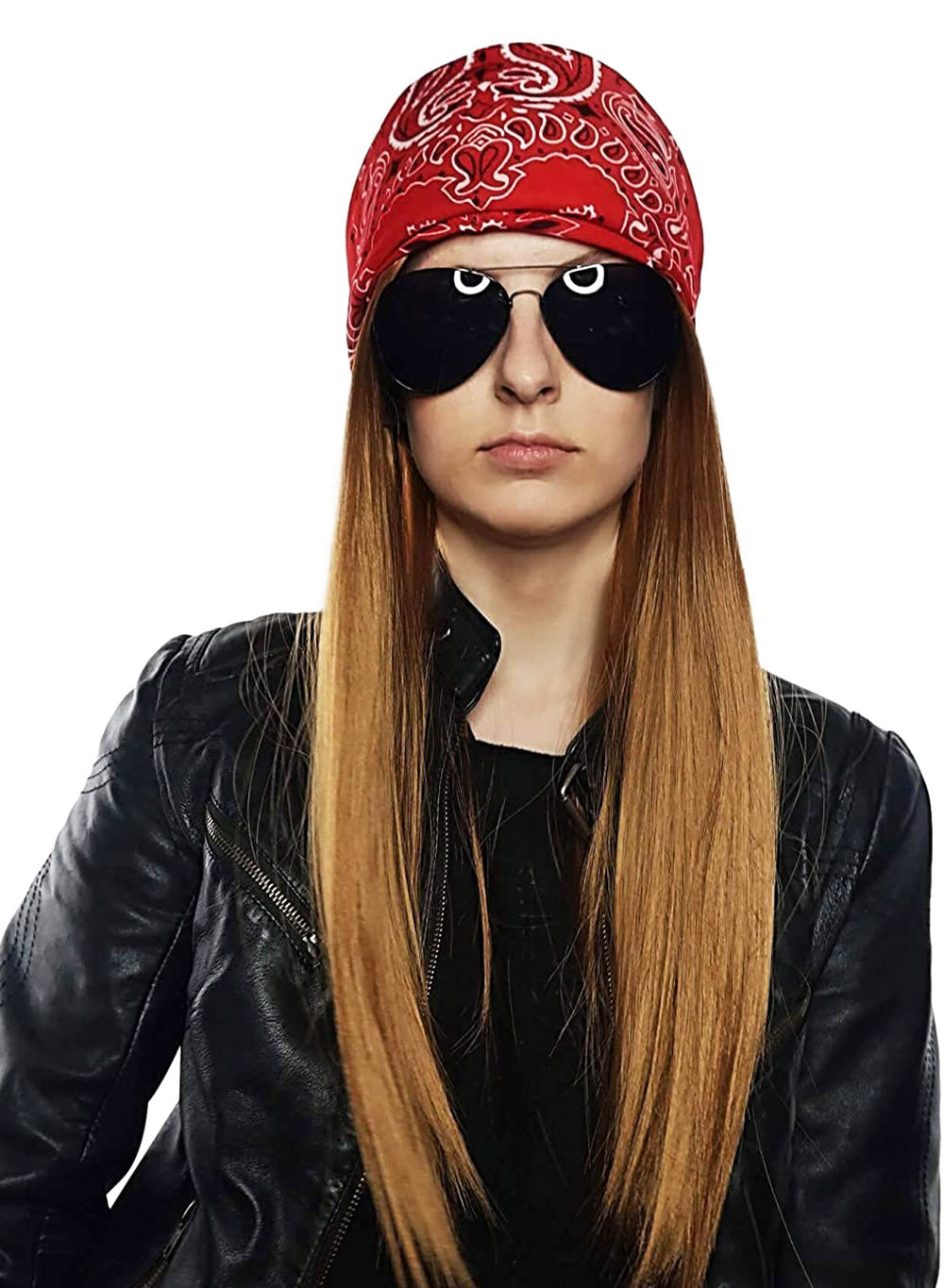 90s Rocker Wig With Bandana & Sunglasses costume wig, photo 2 of 3