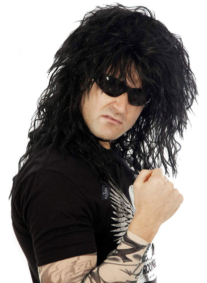 80s Rocker Black Wig costume wig, photo 1 of 3