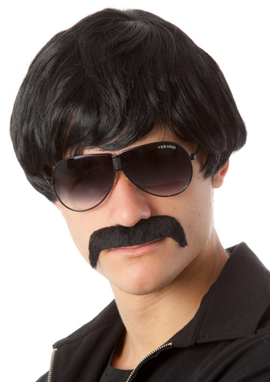 70s Classic Black Wig & Moustache costume wig, photo 1 of 3