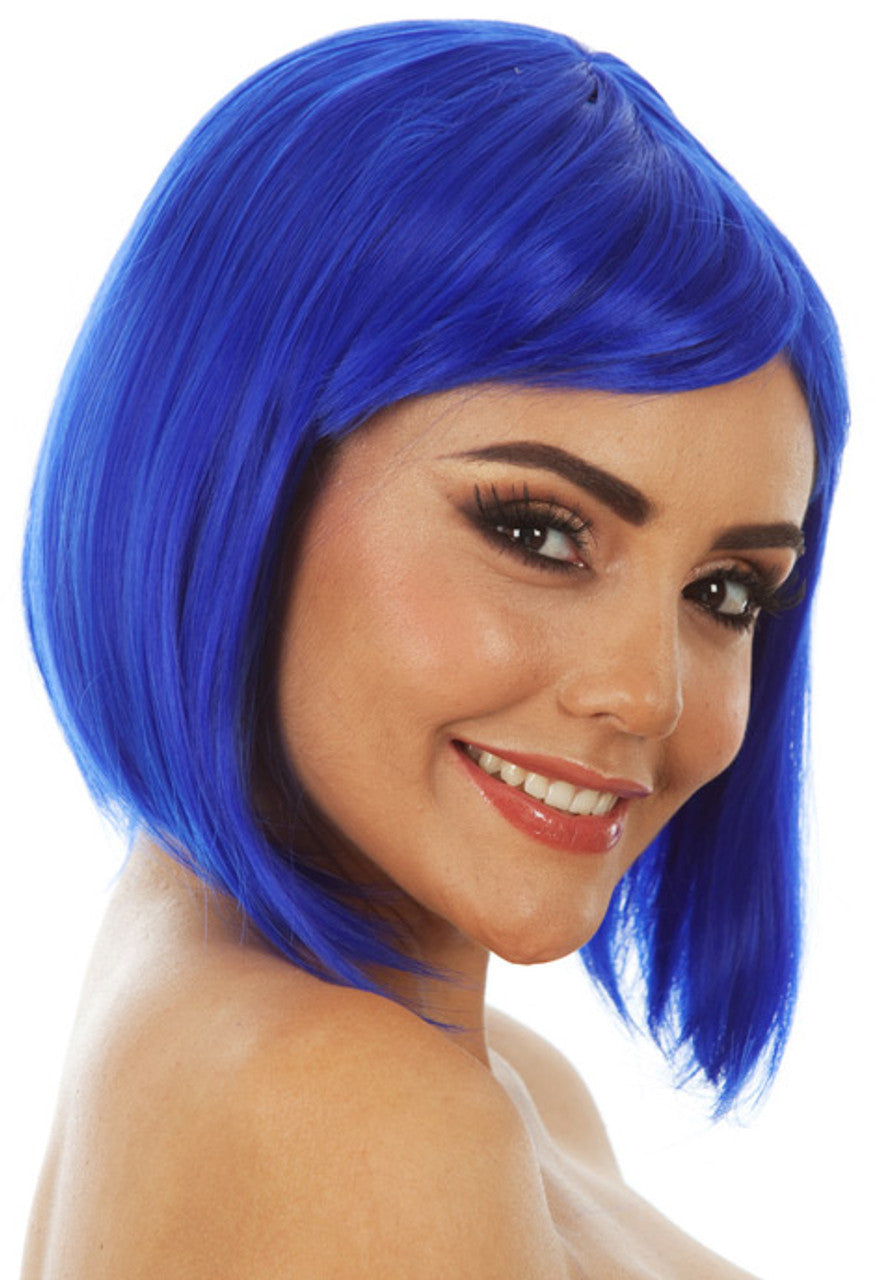 Long Blue Bob Wig costume wig, photo 1 of 2