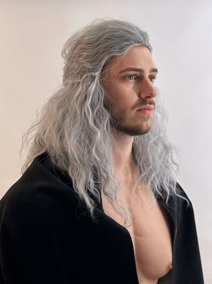 Grey Wavy Warrior Wig costume wig, photo 2 of 4