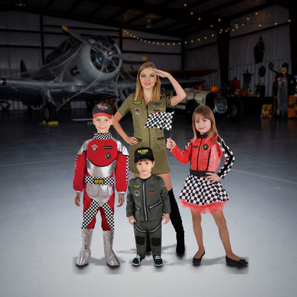 Pilots & Racers family in LOLA STARS costumes. Each costume sold separately.