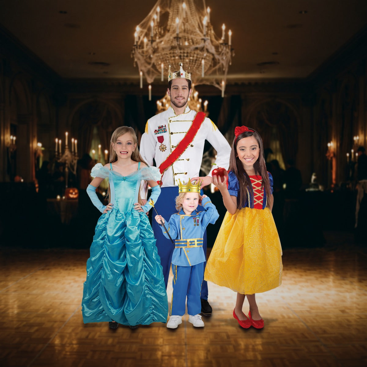 Princes & Princesses family in LOLA STARS costumes. Each costume sold separately.