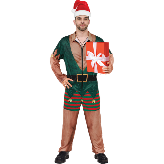 Jolly Christmas Elf Men Costume Perfect for Holiday Celebrations & Parties